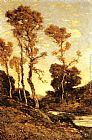 Autumnal River Landscape by Henri-Joseph Harpignies